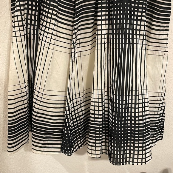 Nautica Women’s Mini Dress Size 4 Flirty Cotton Black Striped Checkered - Picture 5 of 13